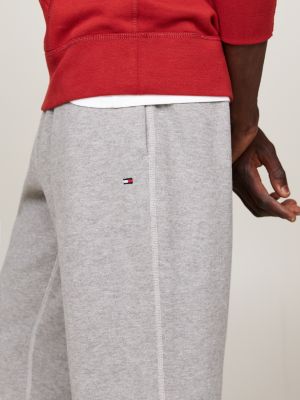 joggers con fascia elastica alla caviglia grigio da uomini tommy hilfiger