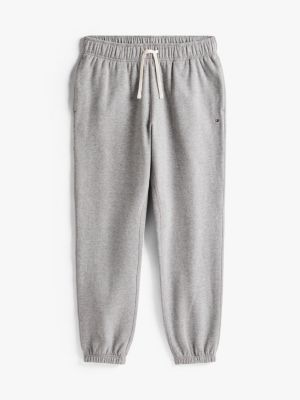 joggers con fascia elastica alla caviglia grigio da uomini tommy hilfiger