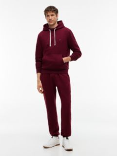 Contrast Drawstring Fleece Cuffed Joggers — Purple 2