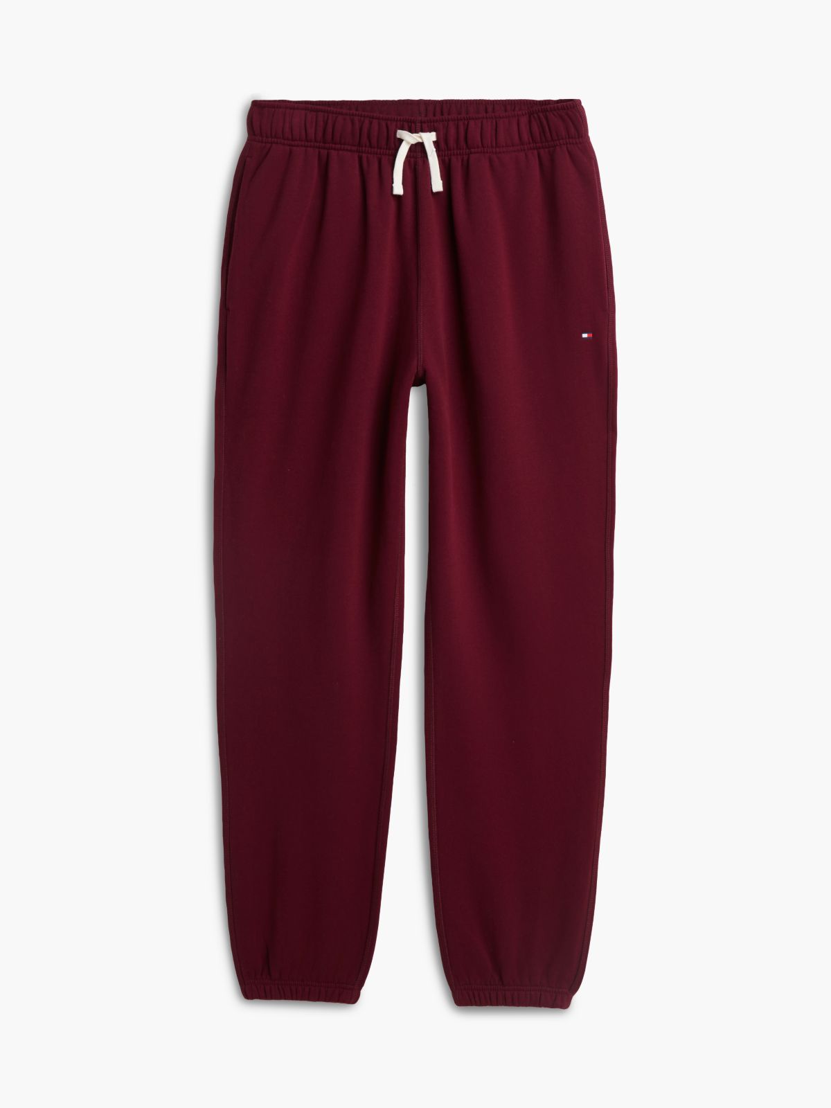 Contrast Drawstring Fleece Cuffed Joggers — Purple