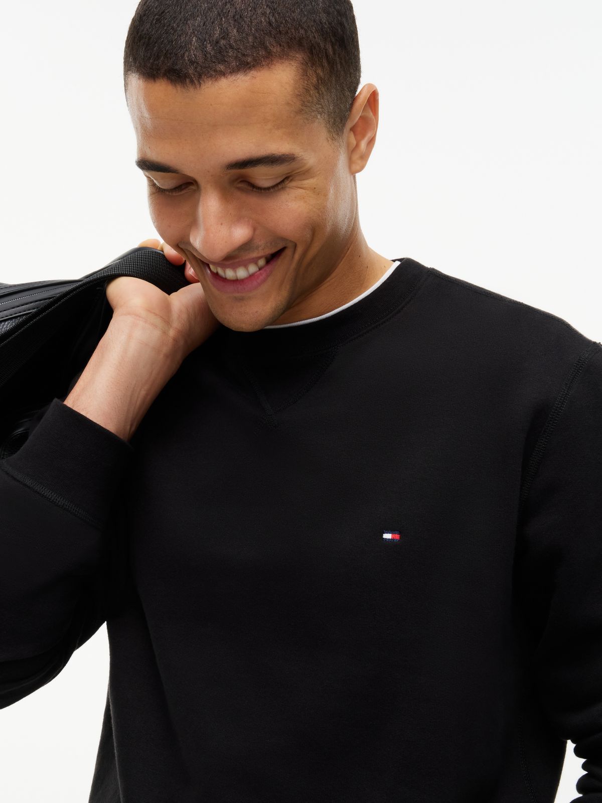 Fleece Crew Neck Sweatshirt — Black