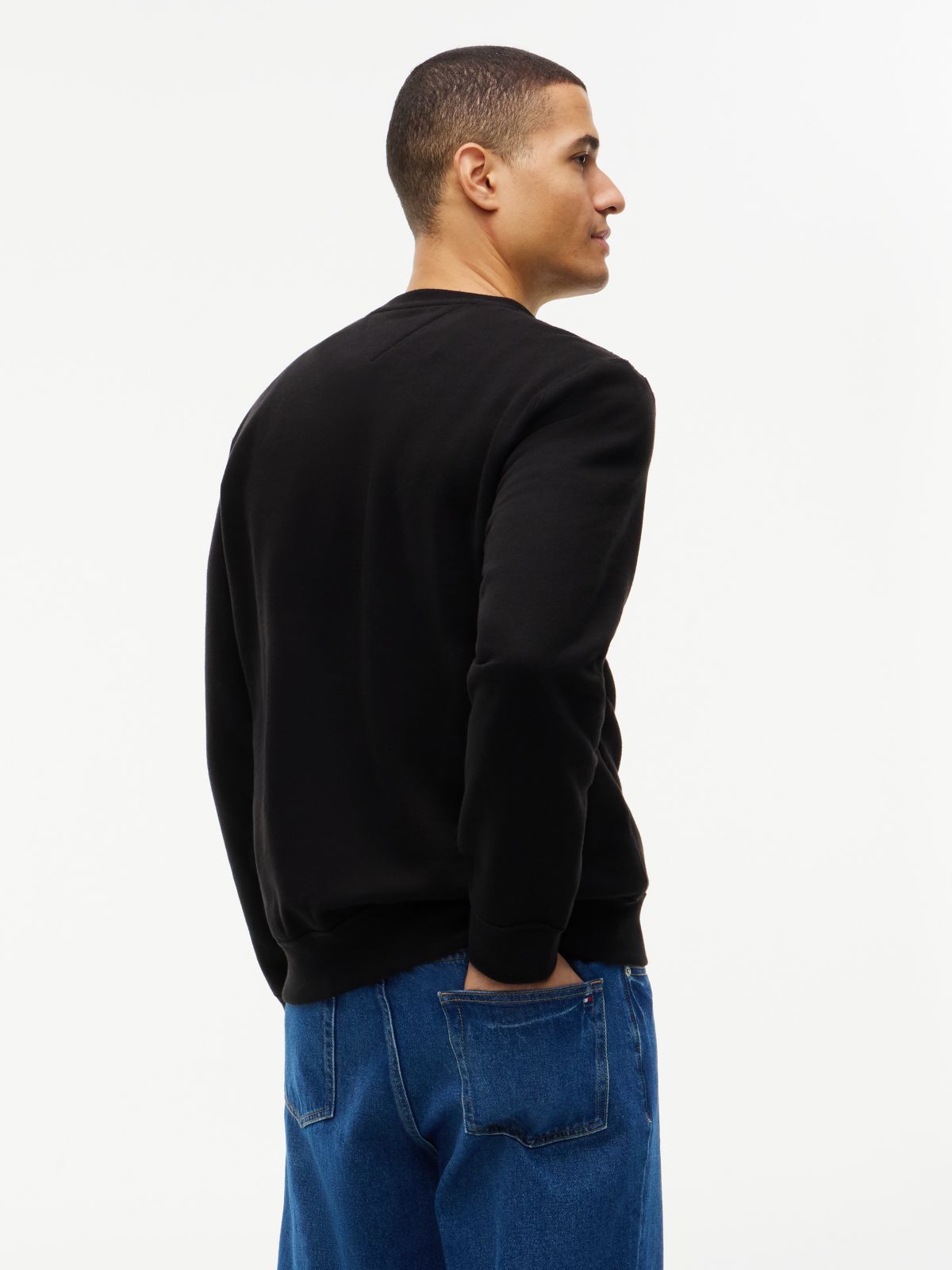 Fleece Crew Neck Sweatshirt — Black