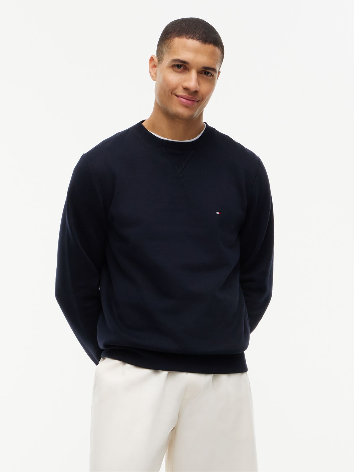 Fleece Crew Neck Sweatshirt — Blue