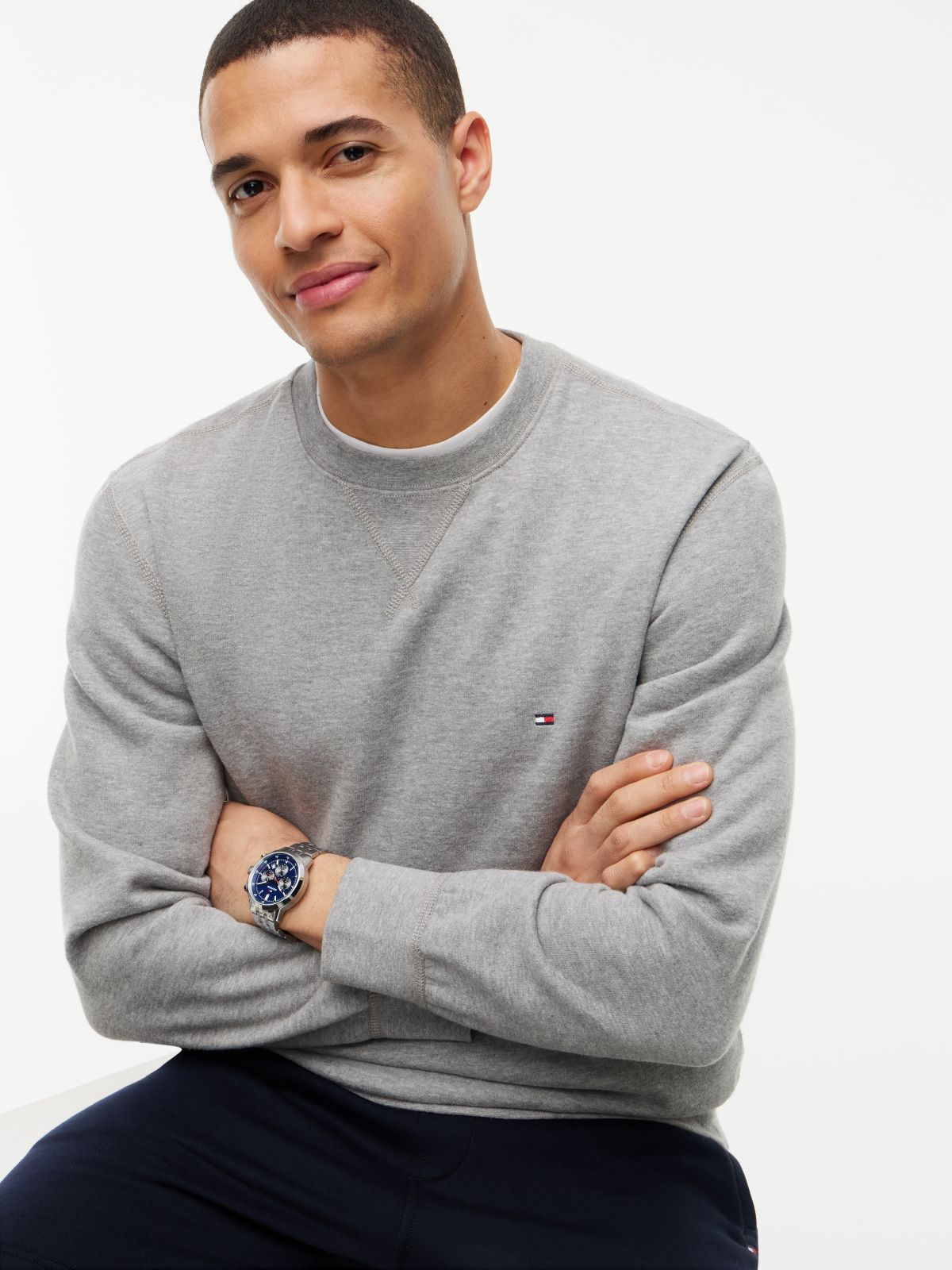 Fleece Crew Neck Sweatshirt — Grey