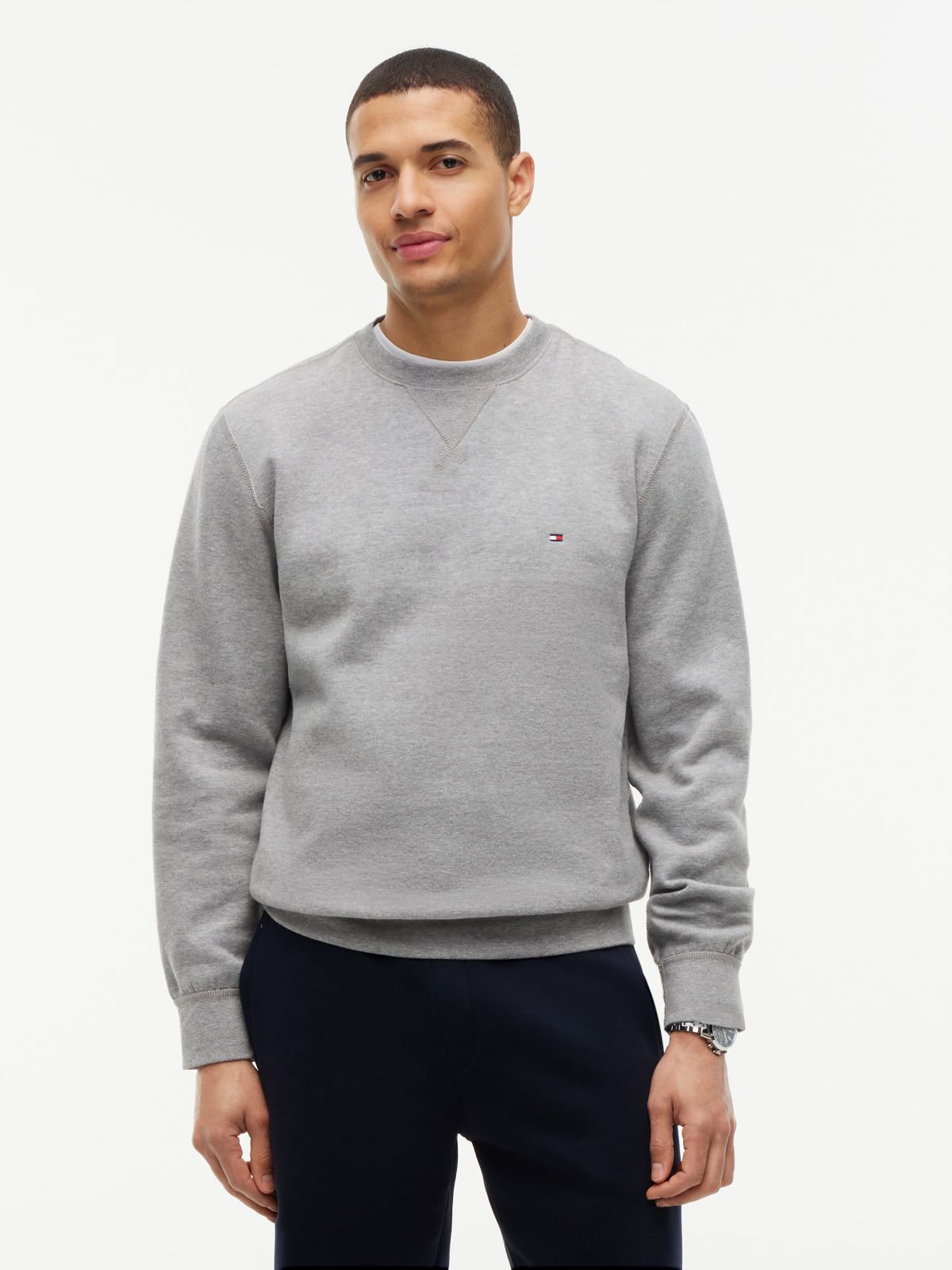 Fleece Crew Neck Sweatshirt — Grey