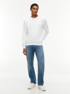Fleece Crew Neck Sweatshirt — White 2