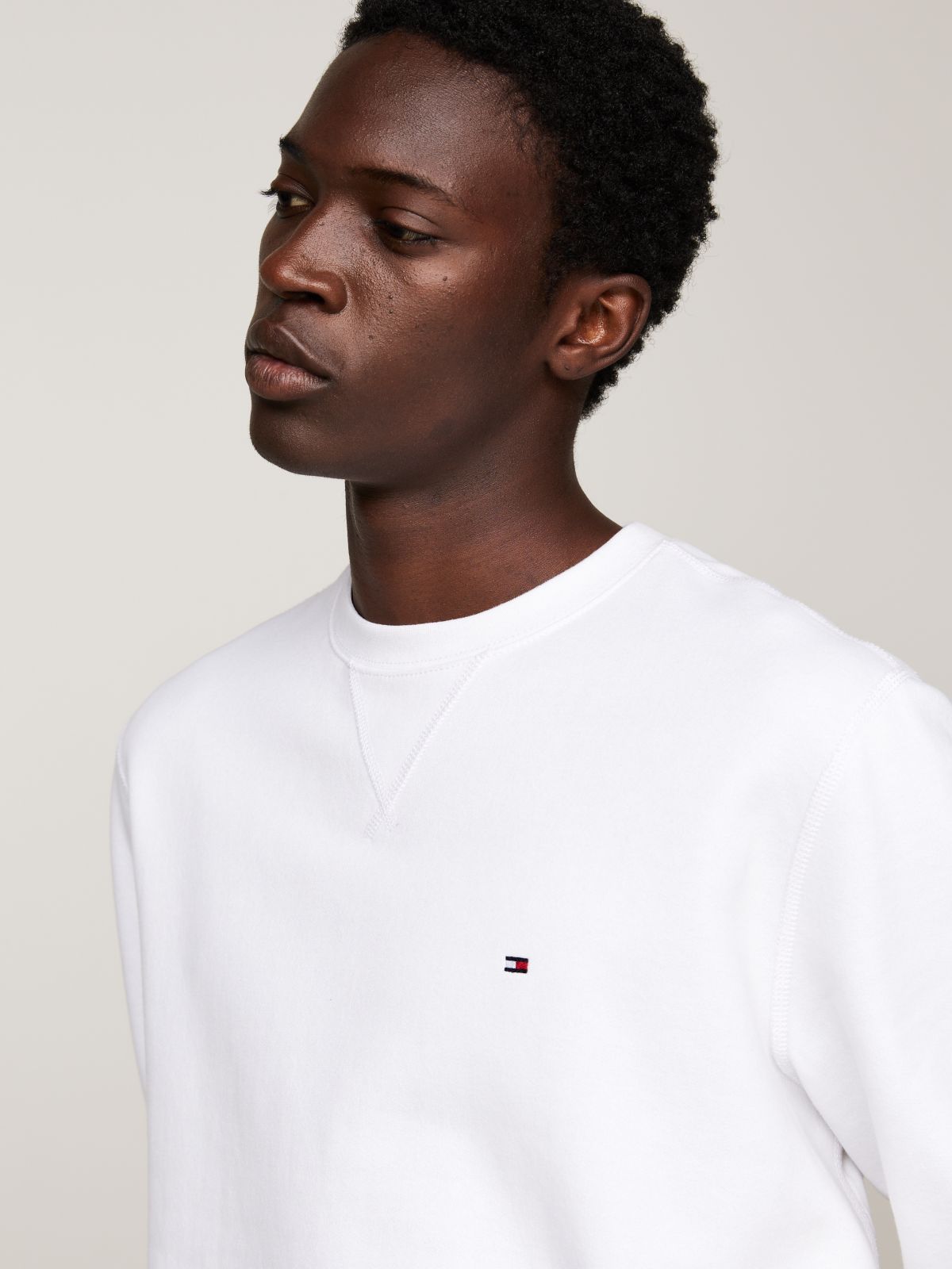 Fleece Crew Neck Sweatshirt — White