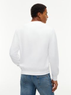 Fleece Crew Neck Sweatshirt — White 5