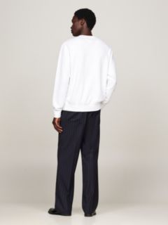 Fleece Crew Neck Sweatshirt — White 6