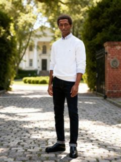 Fleece Crew Neck Sweatshirt — White 7