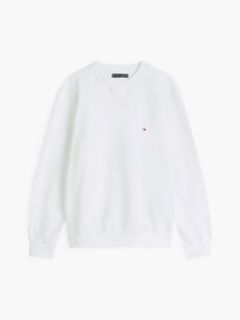 Fleece Crew Neck Sweatshirt — White 8