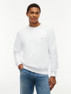 Fleece Crew Neck Sweatshirt — White 1