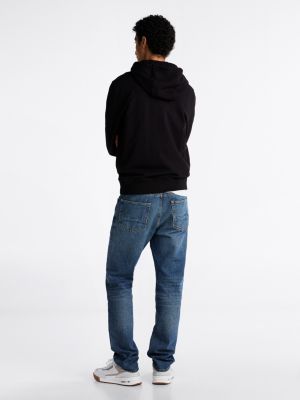 black flag embroidery drawstring hoody for men tommy hilfiger