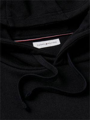 black flag embroidery terry drawstring hoody for men tommy hilfiger