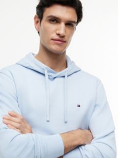 Flag Embroidery Terry Drawstring Hoody — Blue 3