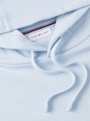 blue flag embroidery terry drawstring hoody for men tommy hilfiger