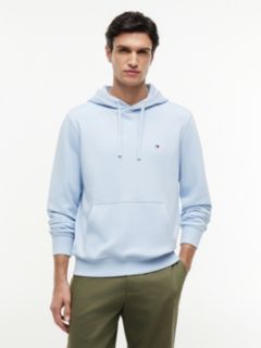 Flag Embroidery Terry Drawstring Hoody — Blue 1