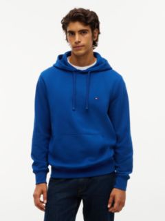 Flag Embroidery Terry Drawstring Hoody — Blue 1