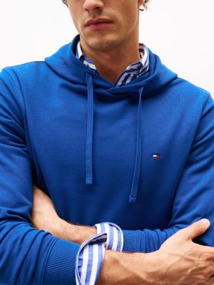 blue flag embroidery terry hoody for men tommy hilfiger