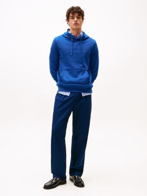 blue flag embroidery terry hoody for men tommy hilfiger