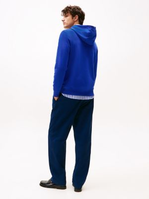 blue flag embroidery terry hoody for men tommy hilfiger