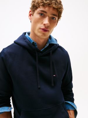 blue flag embroidery drawstring hoody for men tommy hilfiger