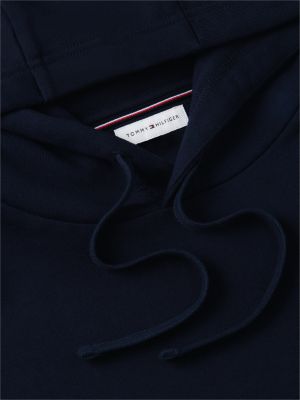sweat à capuche et drapeau brodé bleu pour hommes tommy hilfiger