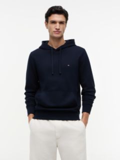 Flag Embroidery Terry Drawstring Hoody — Blue 1