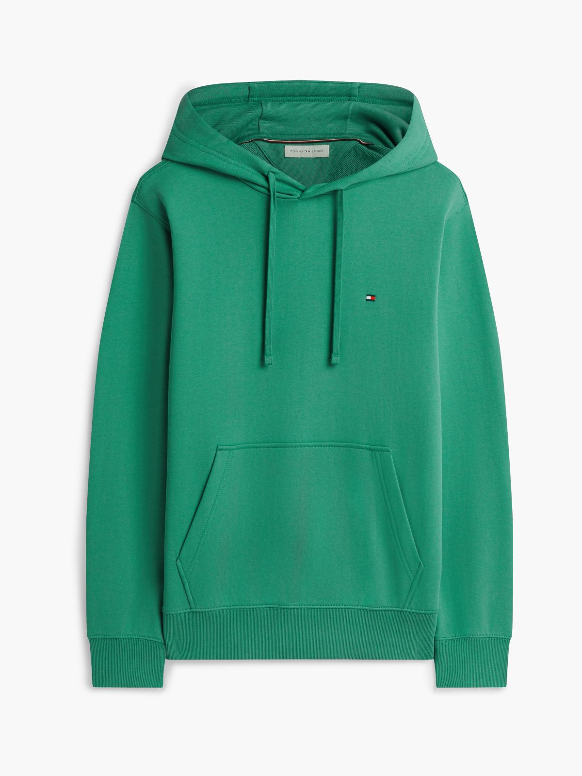 Flag Embroidery Terry Drawstring Hoody — Green