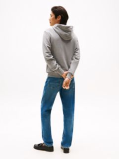 Flag Embroidery Terry Drawstring Hoody — Grey 5