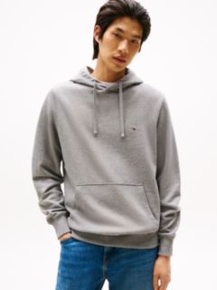 Flag Embroidery Terry Drawstring Hoody — Grey 1