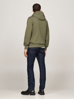 grey flag embroidery terry hoody for men tommy hilfiger