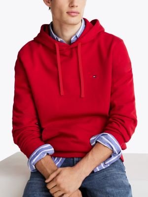 red flag embroidery terry hoody for men tommy hilfiger