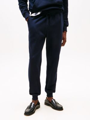 blue terry cuffed leg joggers for men tommy hilfiger