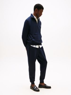 blue terry cuffed leg joggers for men tommy hilfiger