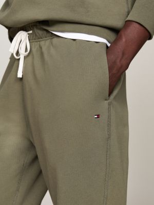 joggers con fascia elastica alla caviglia verde da uomini tommy hilfiger