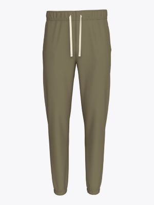 joggers con fascia elastica alla caviglia verde da uomini tommy hilfiger