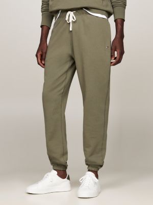 joggers con fascia elastica alla caviglia green da uomini tommy hilfiger