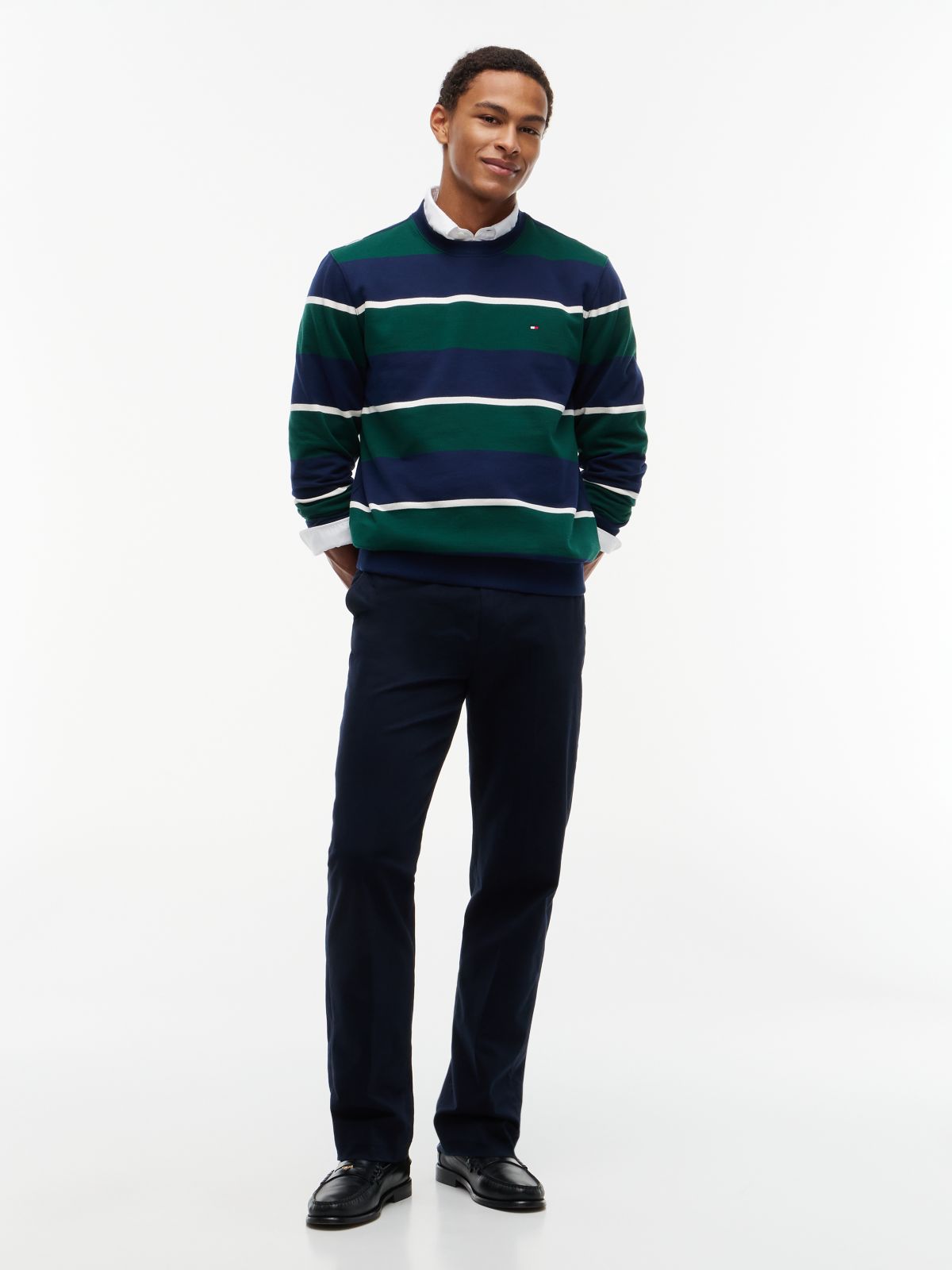Terry Crew Neck Sweatshirt — Blue