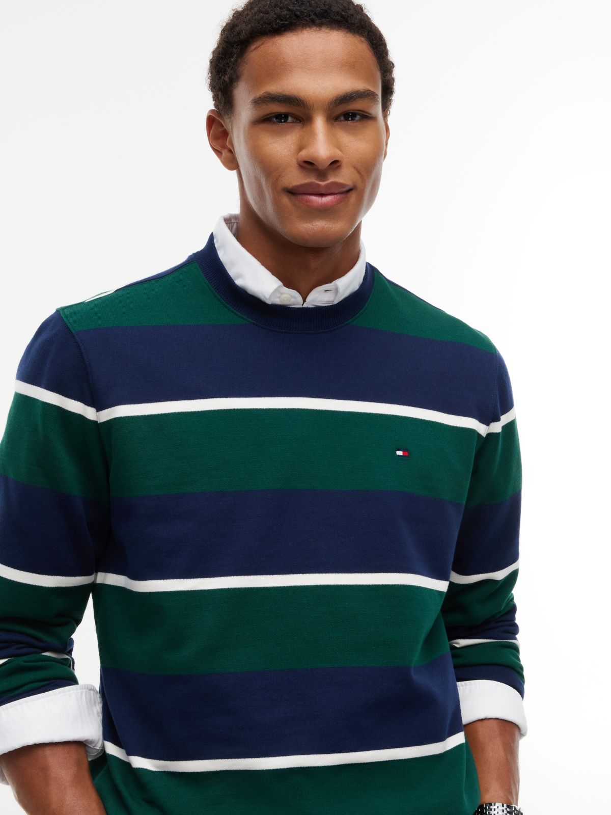 Terry Crew Neck Sweatshirt — Blue