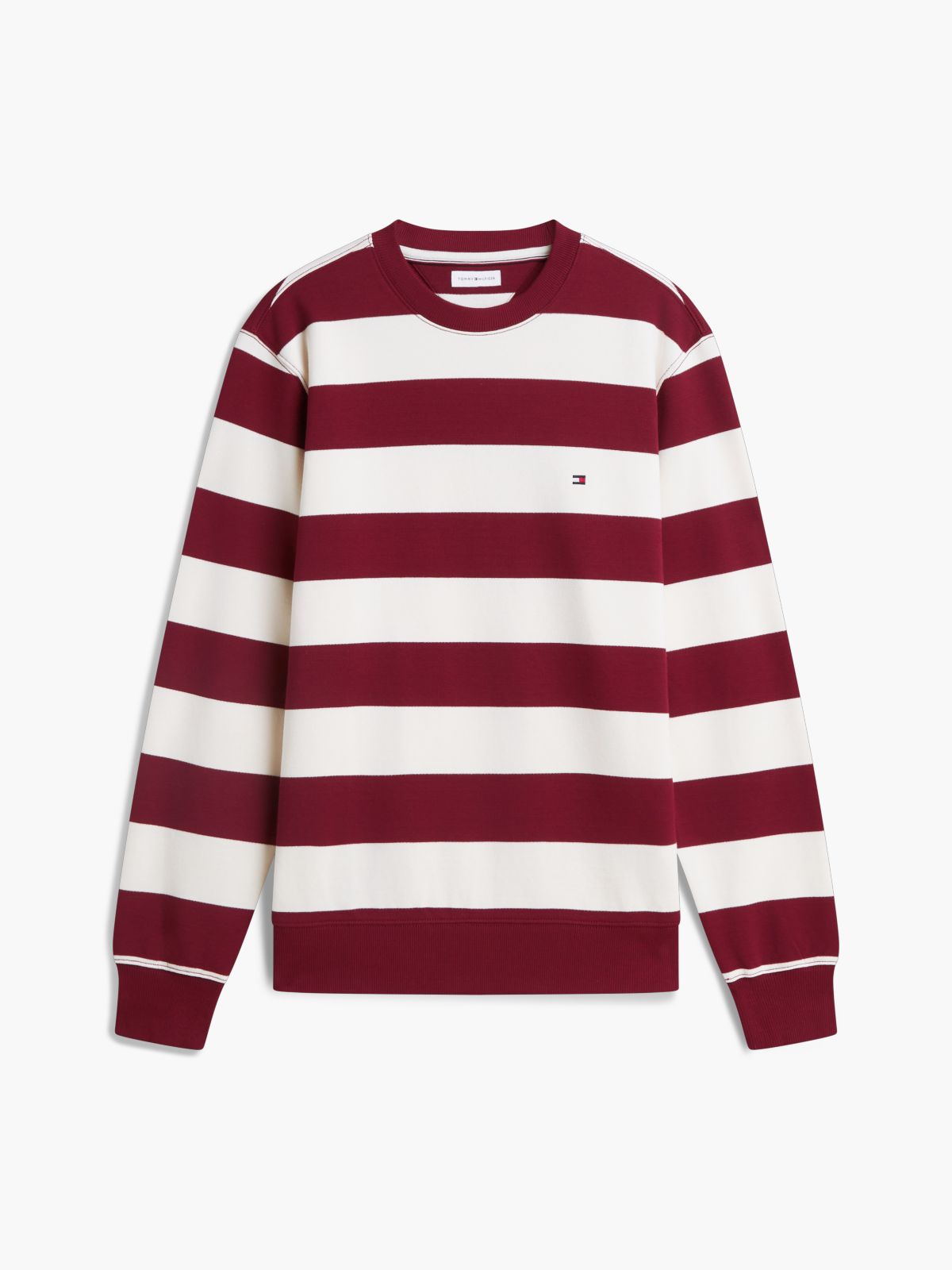 Terry Crew Neck Sweatshirt — Red