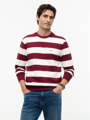red terry crew neck sweatshirt for men tommy hilfiger