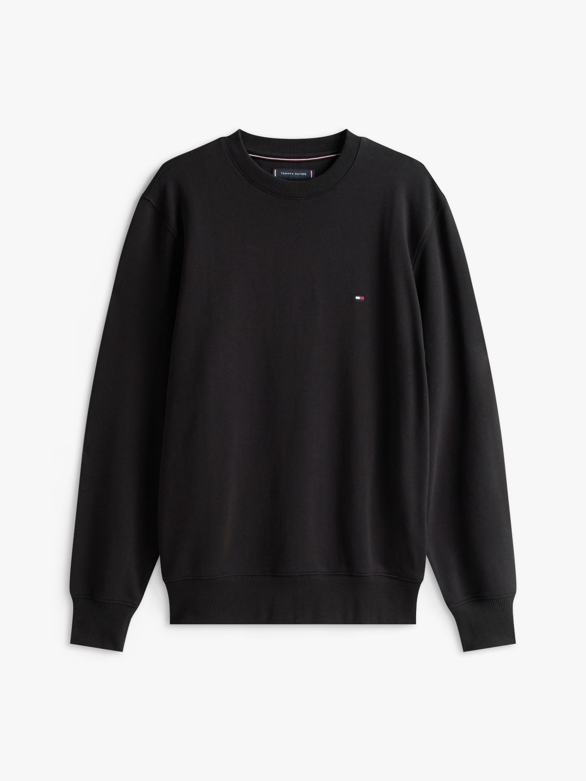 Terry Crew Neck Sweatshirt — Black