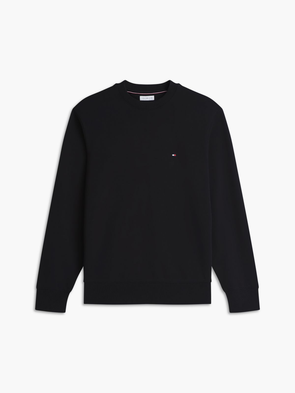 Terry Crew Neck Sweatshirt — Black
