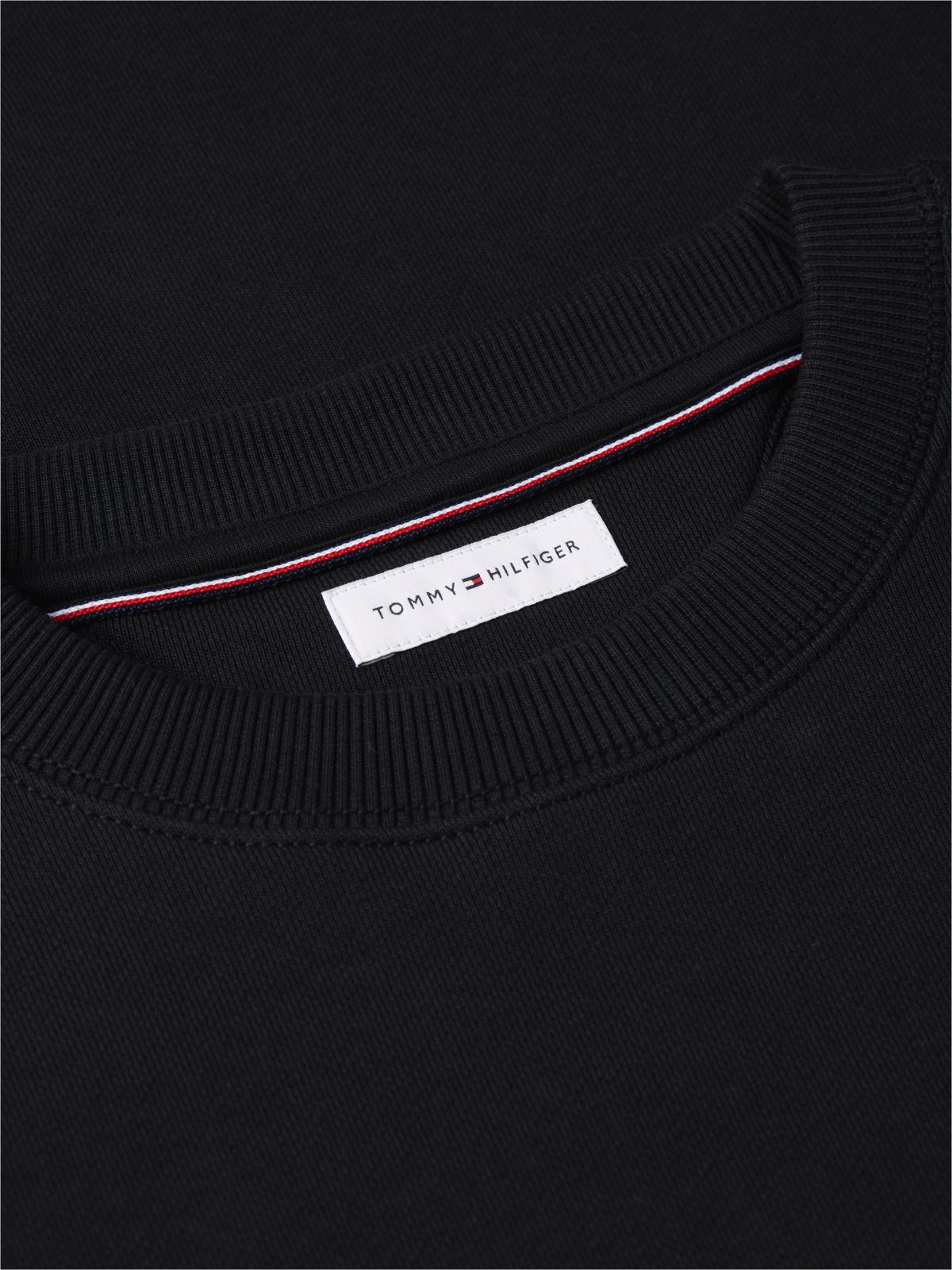 Terry Crew Neck Sweatshirt — Black