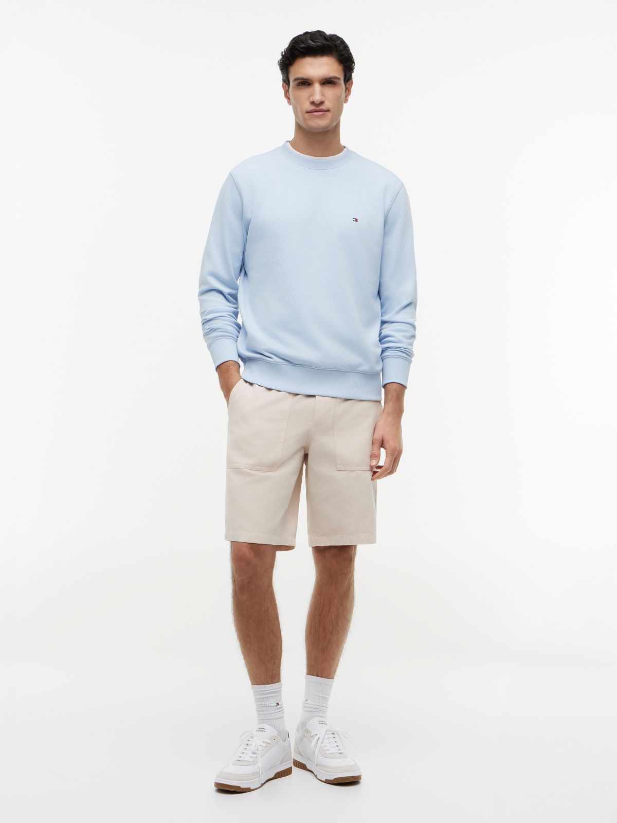 Terry Crew Neck Sweatshirt — Blue