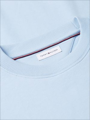 blue flag embroidery crew neck sweatshirt for men tommy hilfiger
