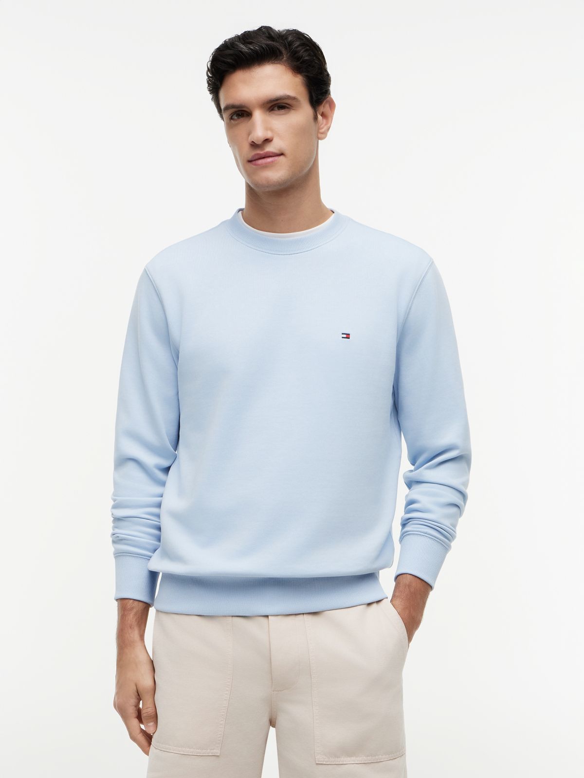 Terry Crew Neck Sweatshirt — Blue