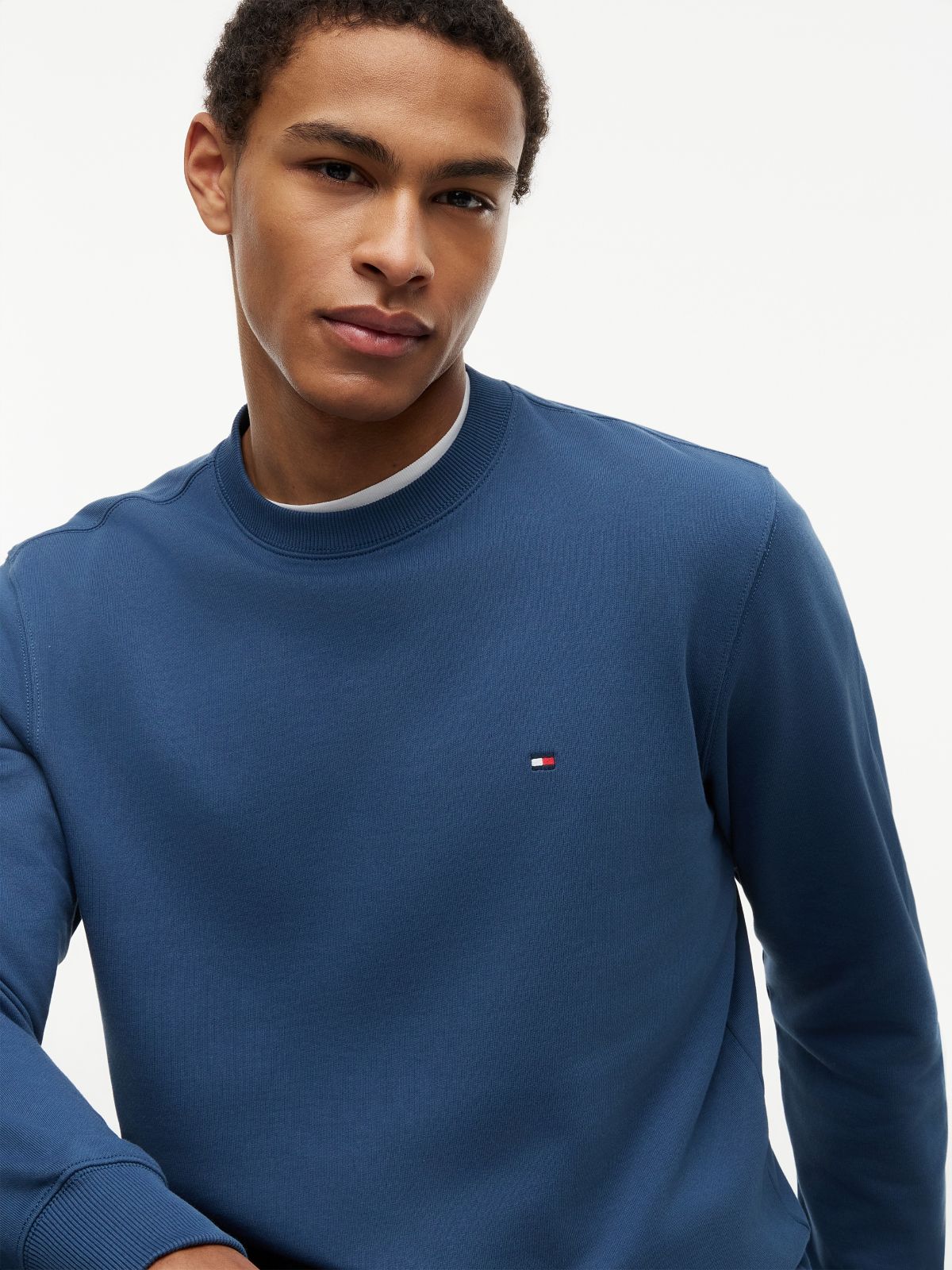 Terry Crew Neck Sweatshirt — Blue