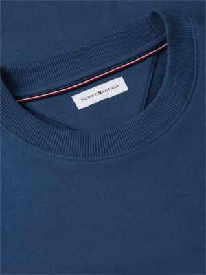 blue flag embroidery crew neck sweatshirt for men tommy hilfiger